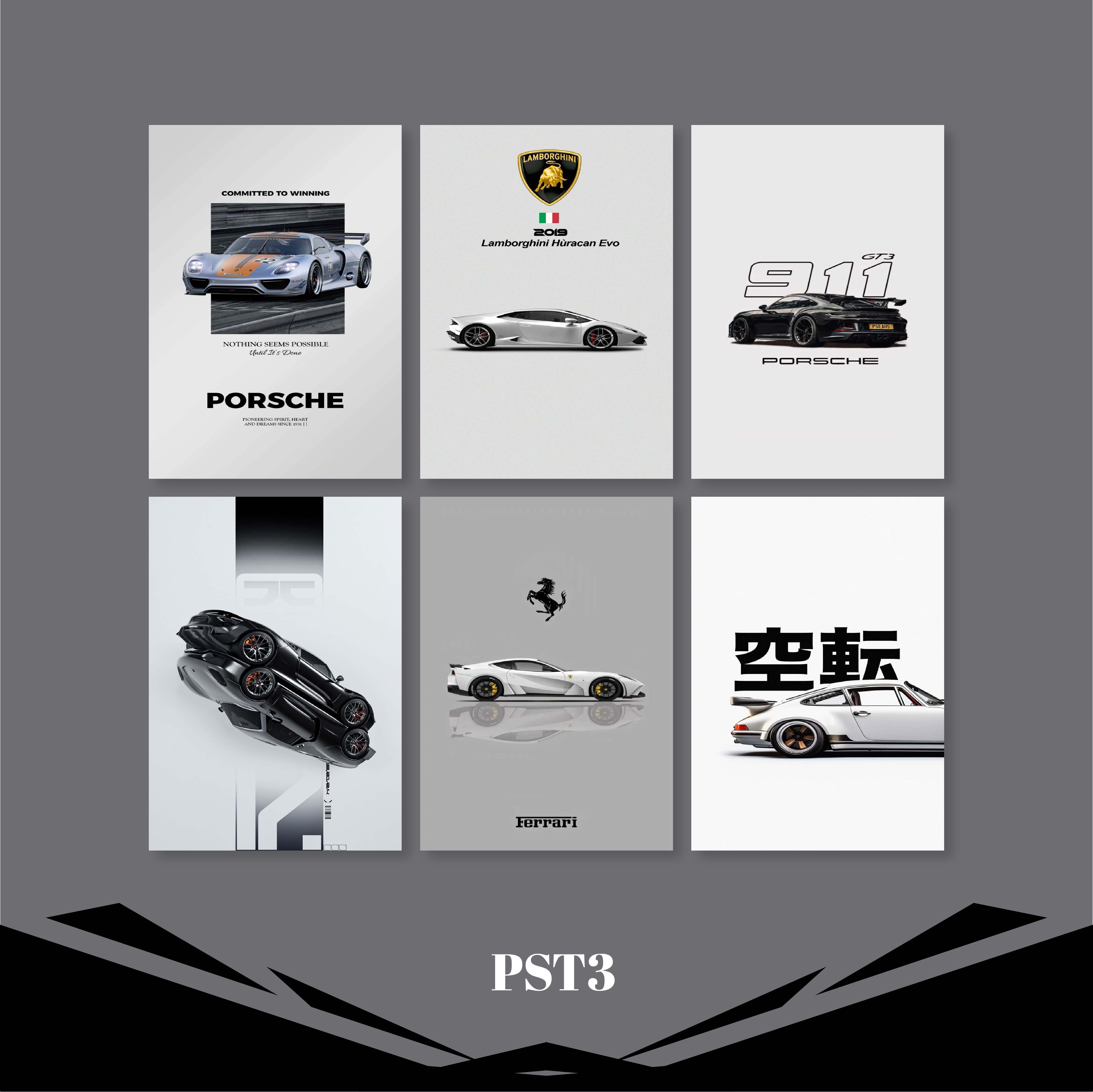 Car Poster 6 Pcs