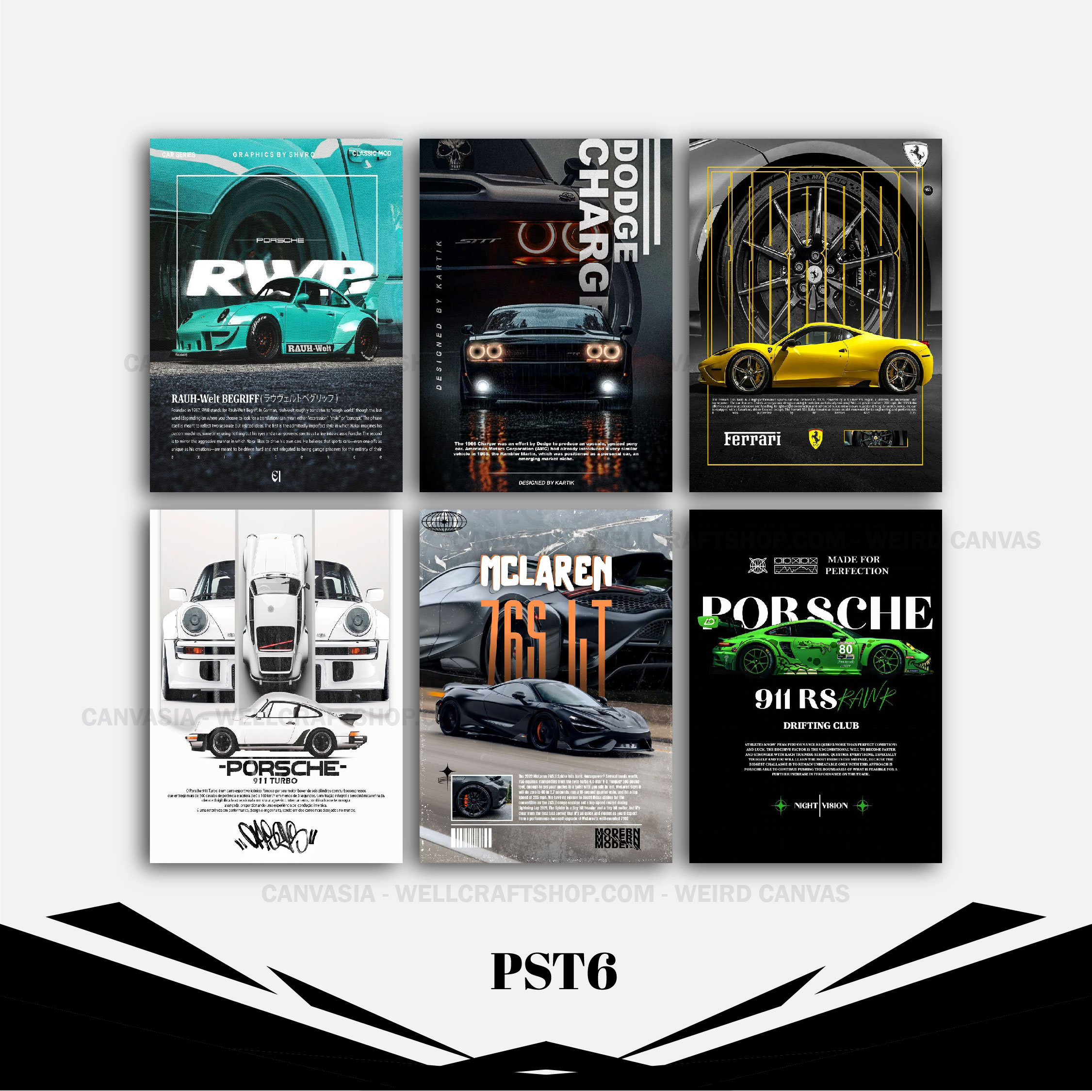 Car Poster 6 Pcs PST7