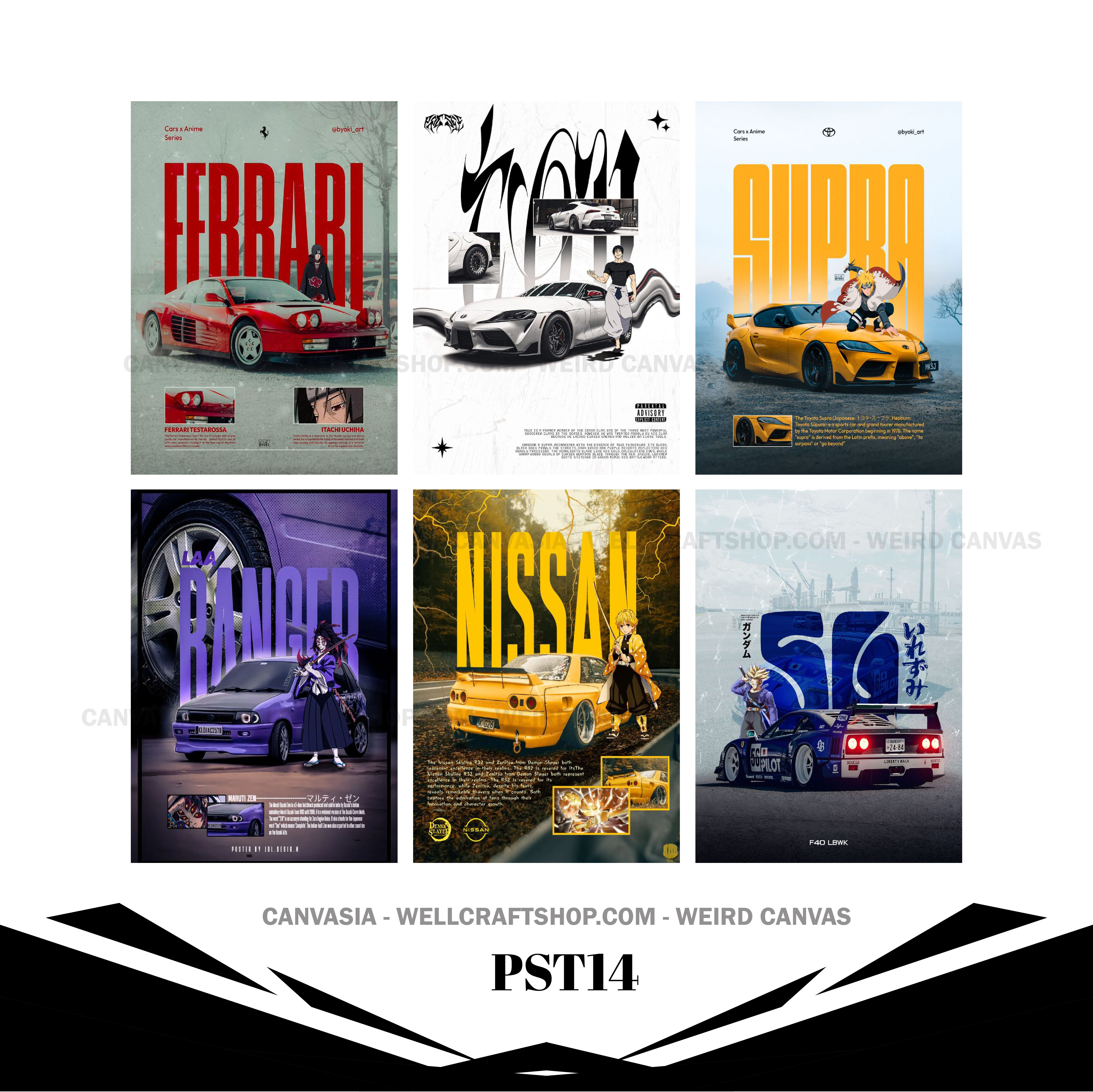 Car Poster 6 Pcs PST14